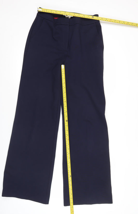 Boden Women’s Blue Wide-Leg Trousers Size 10R Viscose Blend