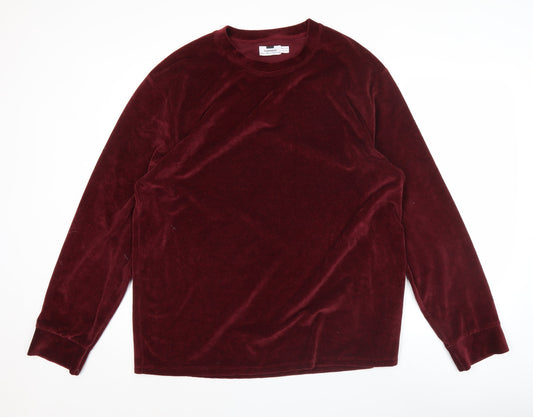Topman Men’s Red Velvet Pullover Sweatshirt Size 2XL