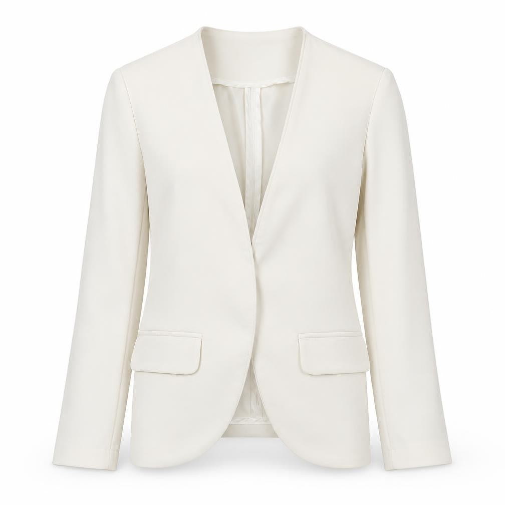 Mon Monde Womens Ivory XS Blazer Jacket Slim Fit Shawl Collar