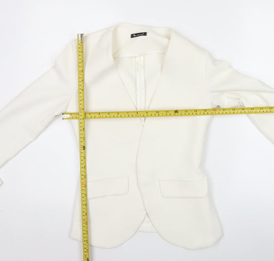 Mon Monde Womens Ivory XS Blazer Jacket Slim Fit Shawl Collar