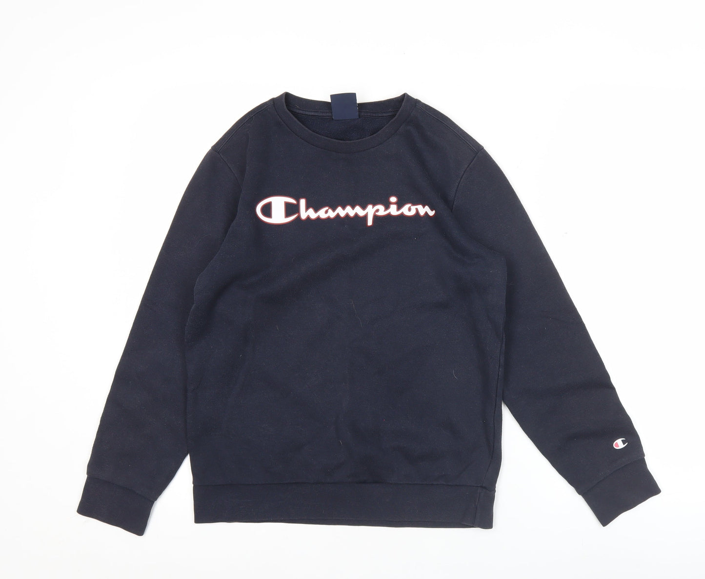 Champion Boys Black Sweatshirt 11-12 Years Logo Pullover Crew Neck