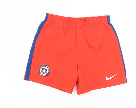 Nike Boys Red Football Shorts Size L Athletic Polyester Activewear