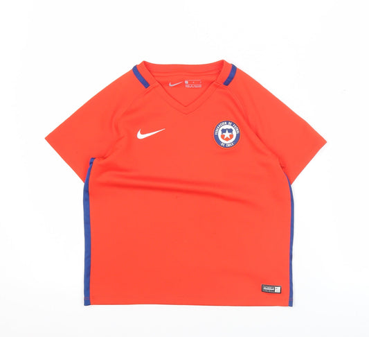Nike Boys Red Chile Football T-Shirt Jersey L Short Sleeve Sportswear