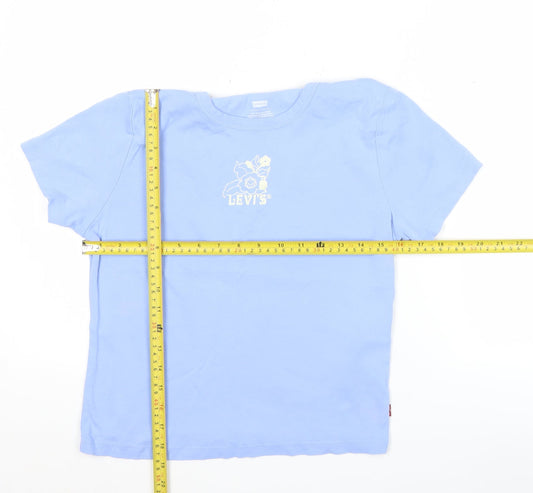 Levi's Womens Blue Small Cotton Short Sleeve Crew Neck T-Shirt