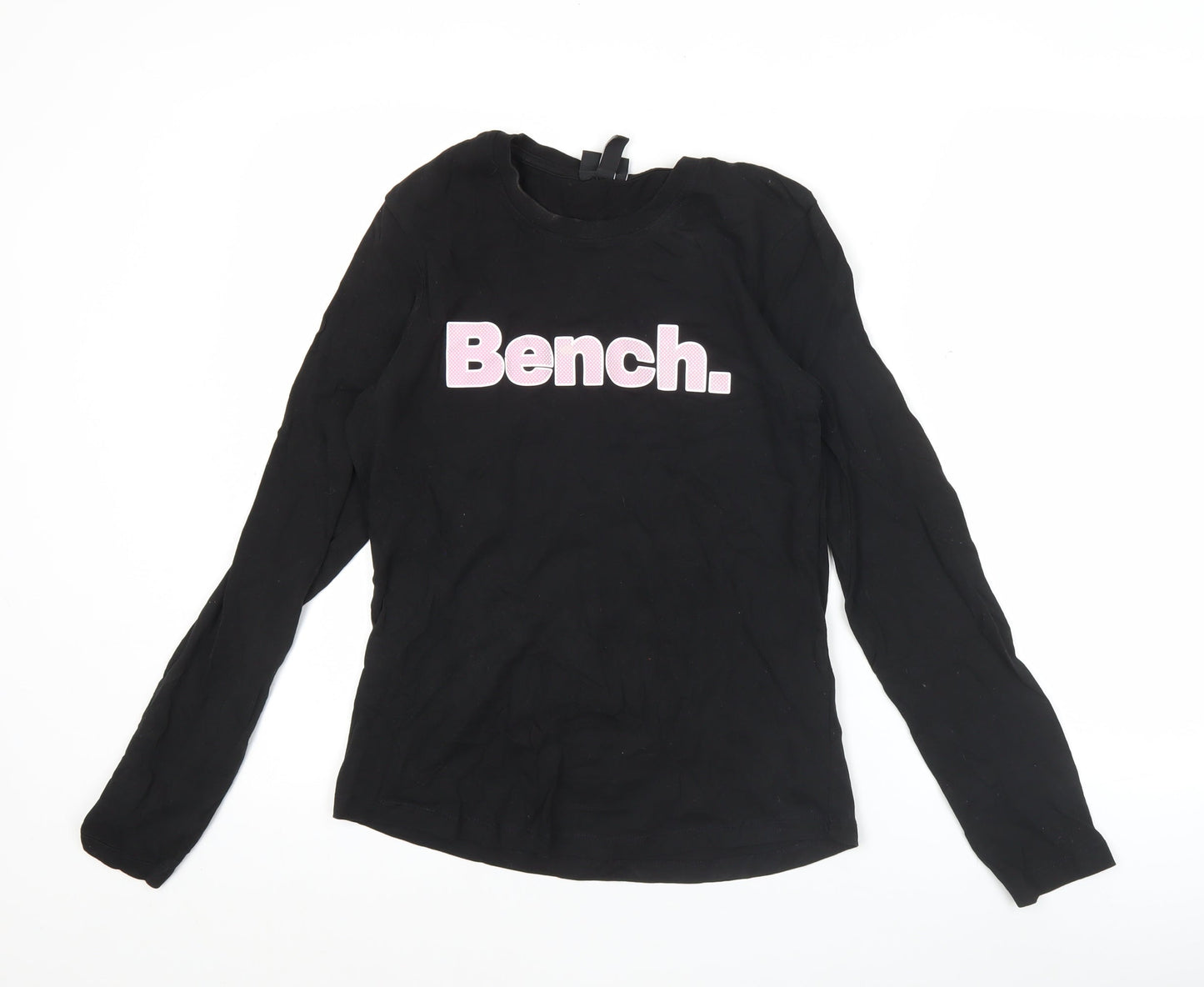 Bench Womens Black Long Sleeve Cotton T-Shirt UK 10
