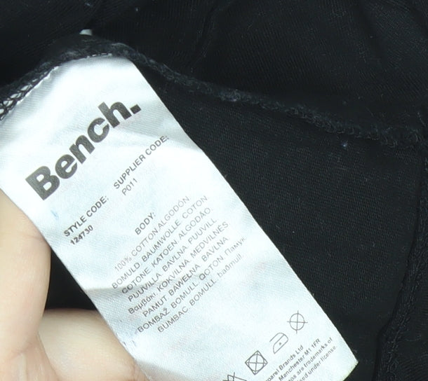 Bench Womens Black Long Sleeve Cotton T-Shirt UK 10