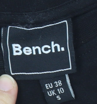 Bench Womens Black Long Sleeve Cotton T-Shirt UK 10