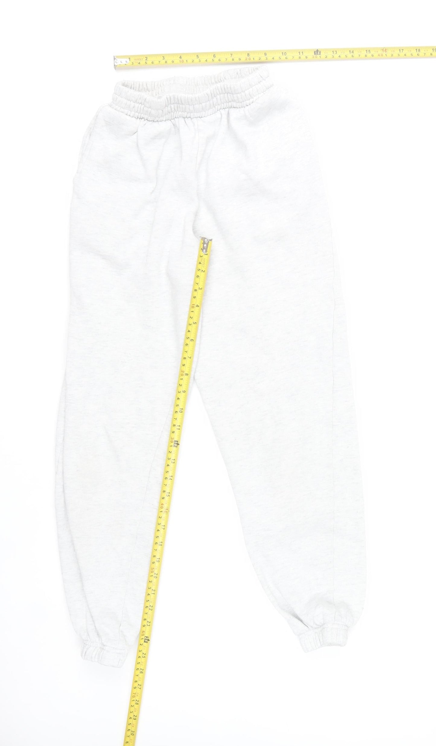 New Look Womens White Sweatpants Size 8 Regular Fit Cotton Blend