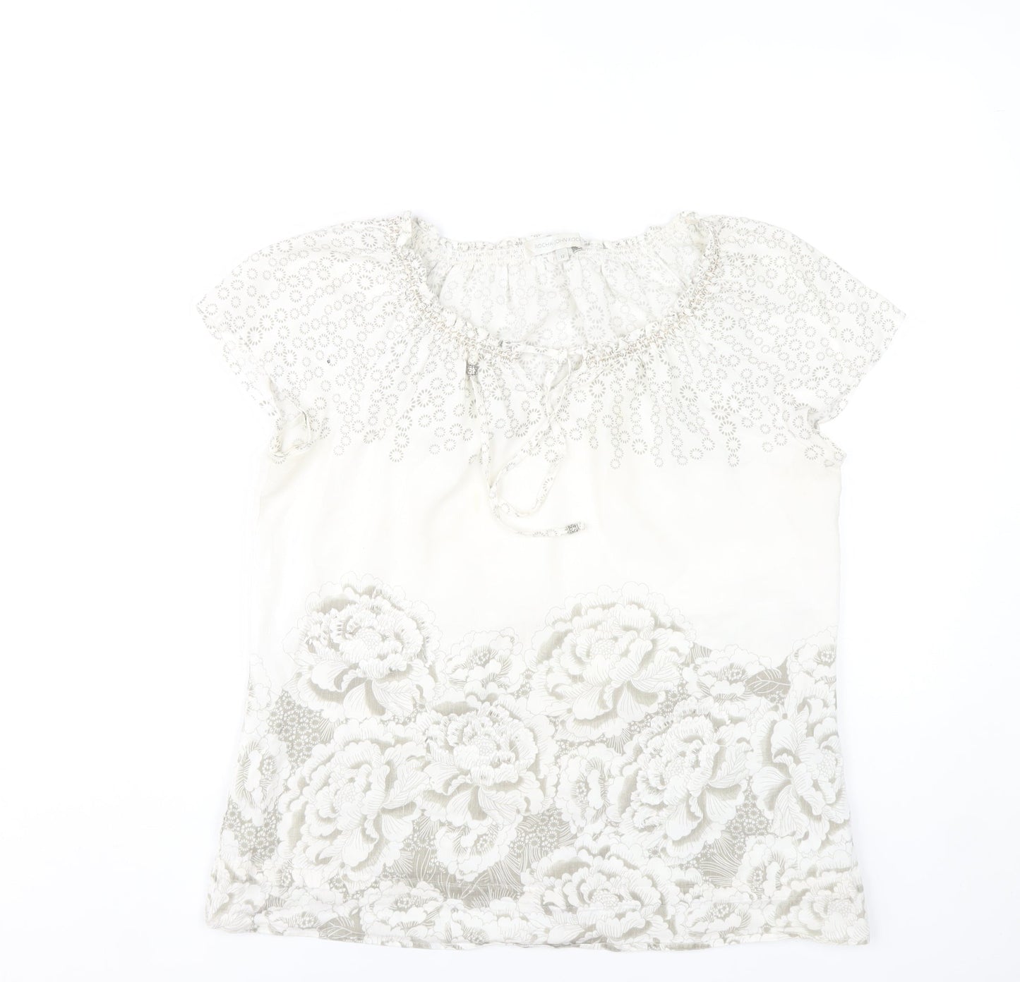 Rocha John Rocha Women’s Ivory Floral Tunic Blouse Size 12
