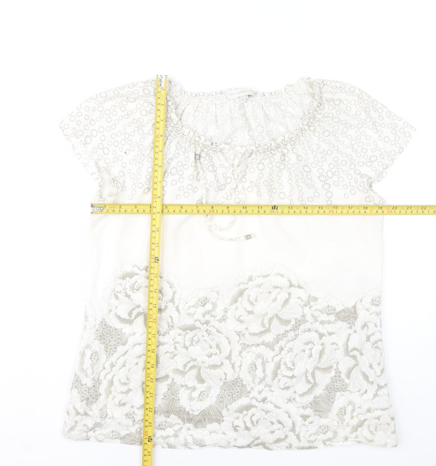 Rocha John Rocha Women’s Ivory Floral Tunic Blouse Size 12