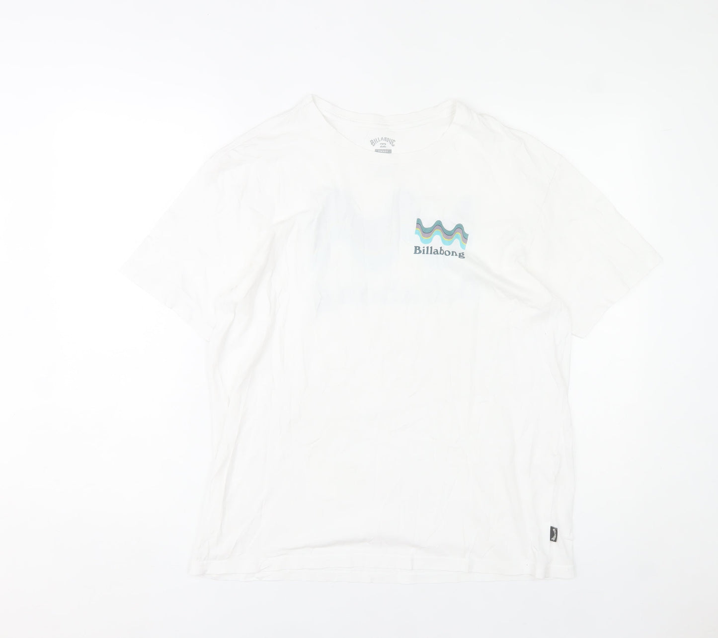 Billabong Men's White Small Graphic Logo T-Shirt Cotton