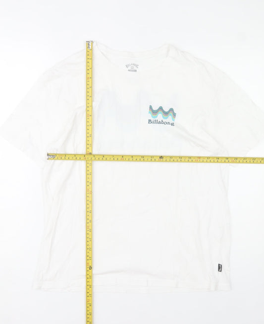Billabong Men's White Small Graphic Logo T-Shirt Cotton