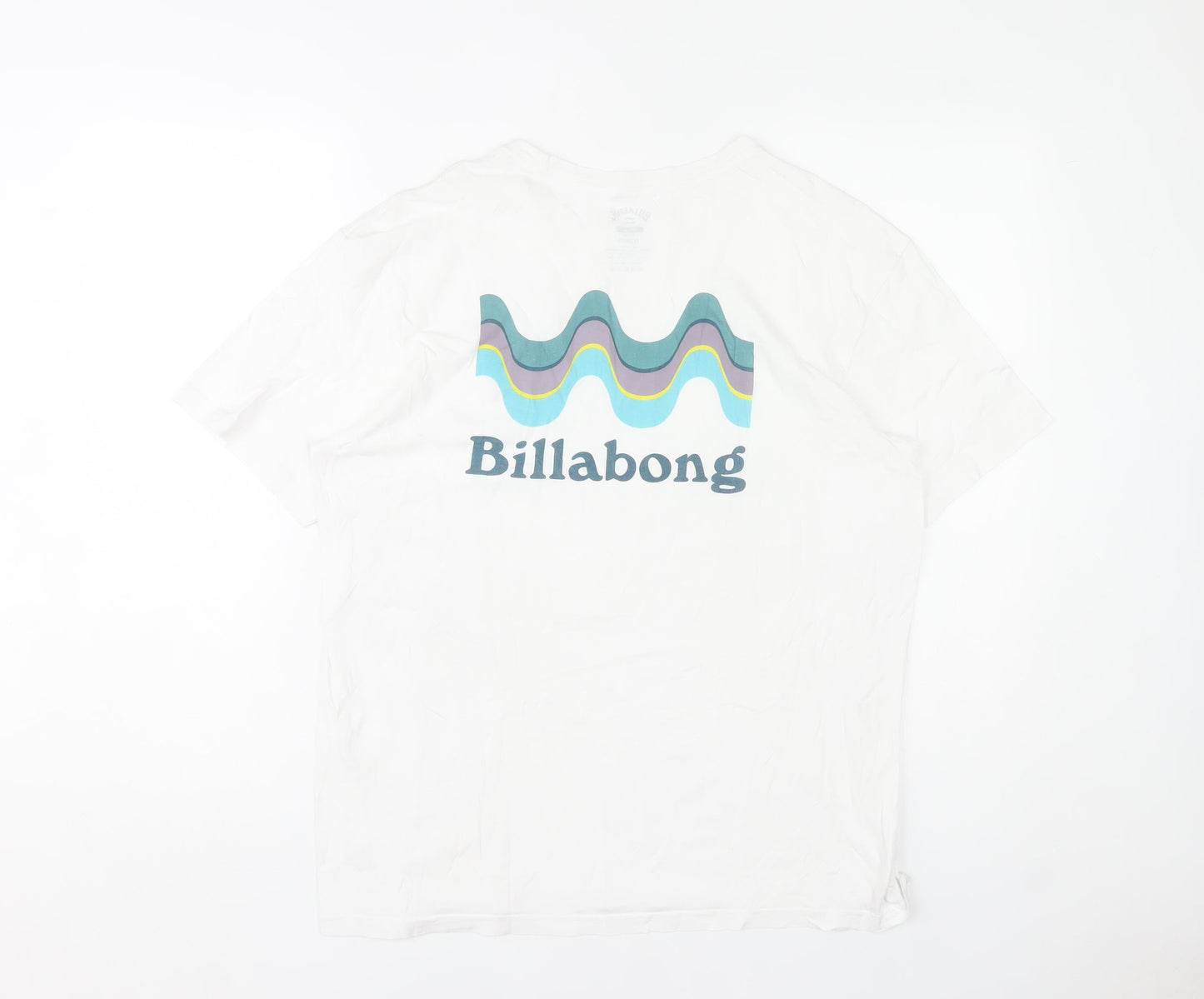Billabong Men's White Small Graphic Logo T-Shirt Cotton