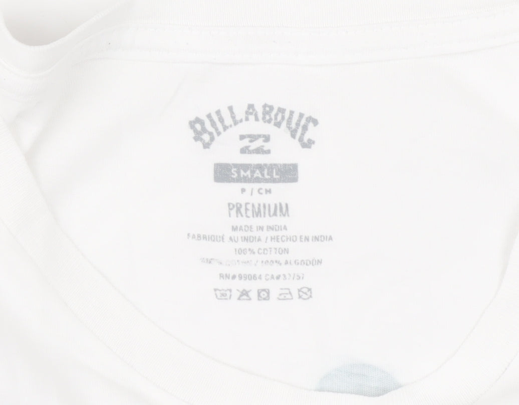Billabong Men's White Small Graphic Logo T-Shirt Cotton