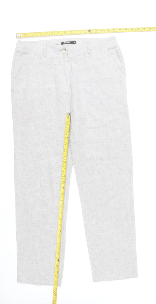 Rohan Womens Grey Linen Cotton Chino Trousers Size 12 Regular