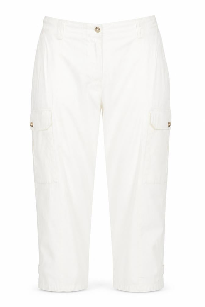 Marks and Spencer Womens White Cotton Cargo Trousers Size 20