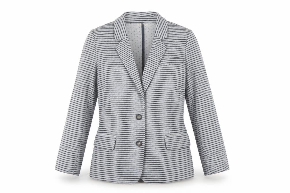 Kew Women’s Grey Striped Blazer Jacket Size 14 Workwear