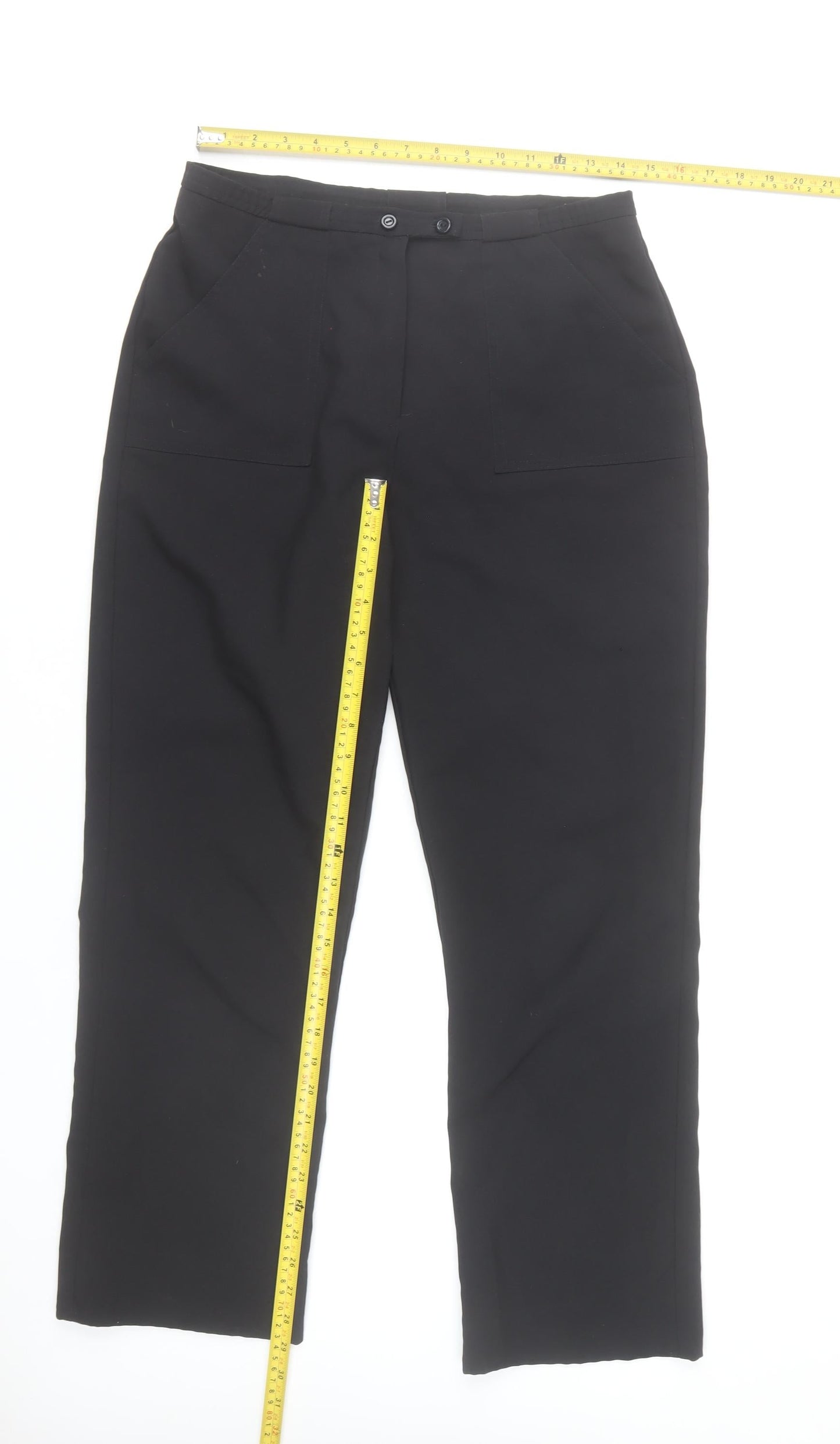 C&A Women’s Black Size 16 Straight Leg Polyester Trousers
