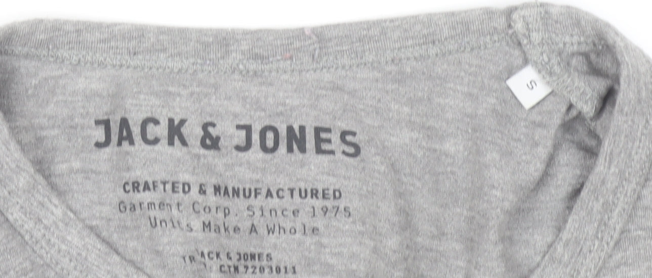 Jack & Jones Men’s Grey Small Crew Neck Short Sleeve T-Shirt