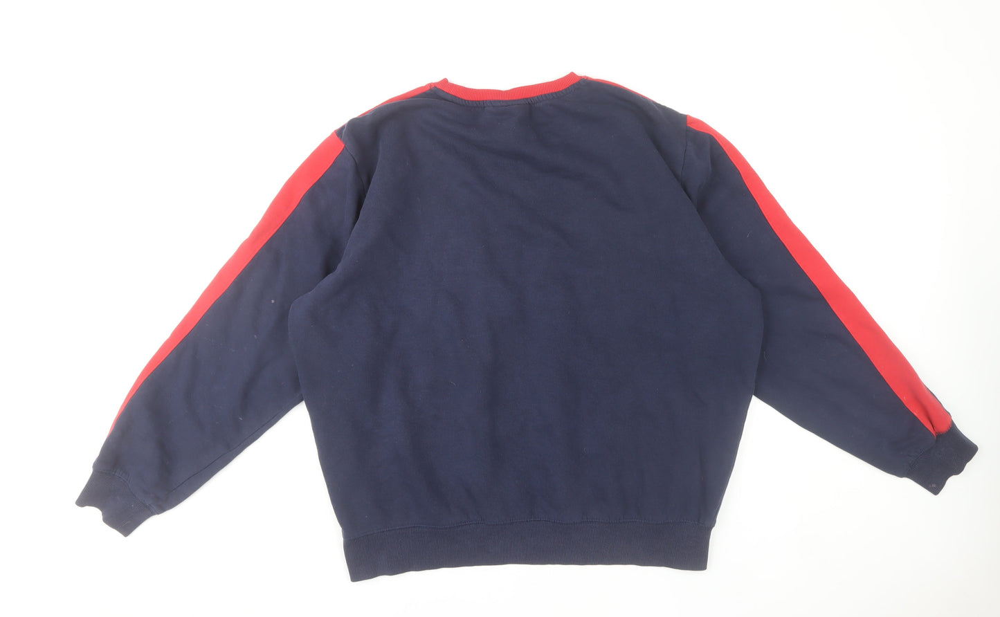 Fila Men’s Blue Red White Pullover Sweatshirt Size L Crew Neck