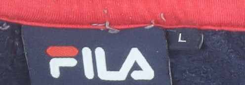 Fila Men’s Blue Red White Pullover Sweatshirt Size L Crew Neck