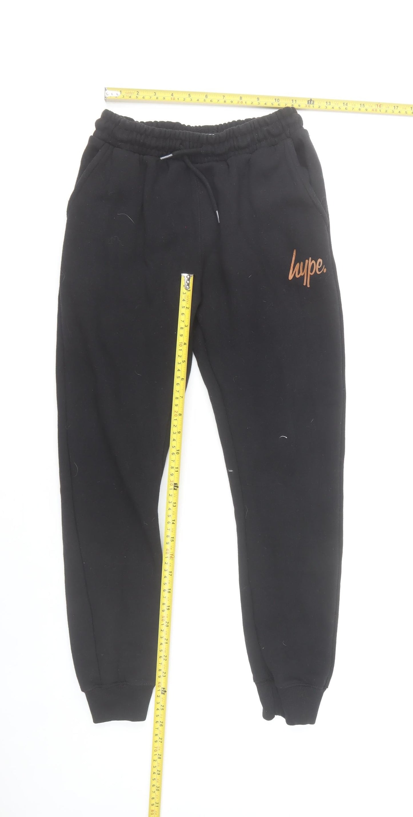 Hype Boys Black Jogger Sweatpants 14 Years Cotton Blend Casual Trousers