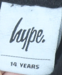 Hype Boys Black Jogger Sweatpants 14 Years Cotton Blend Casual Trousers