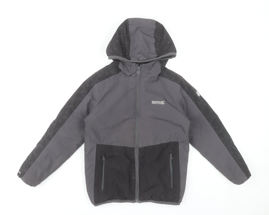 Regatta Boys Grey Puffer Jacket Age 8 Years Hooded Winter Coat