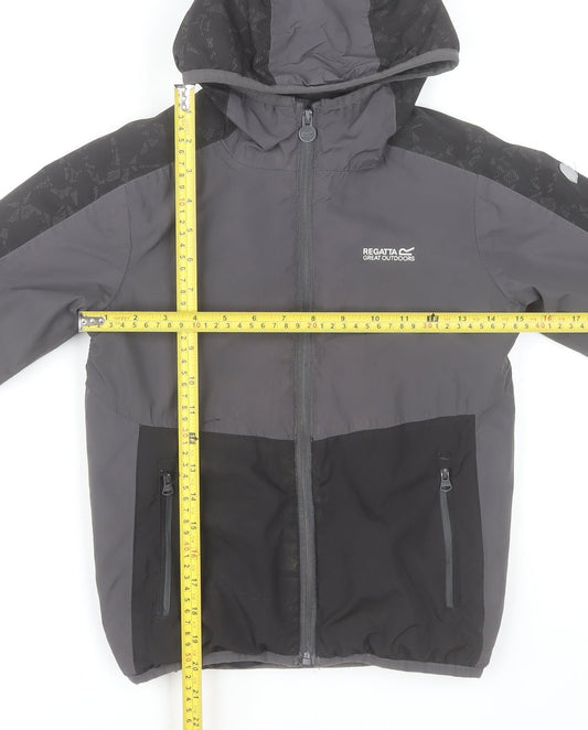Regatta Boys Grey Puffer Jacket Age 8 Years Hooded Winter Coat