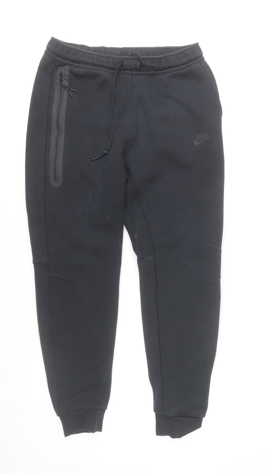 Nike Men Black Jogger Trousers L Cotton Blend Sportswear