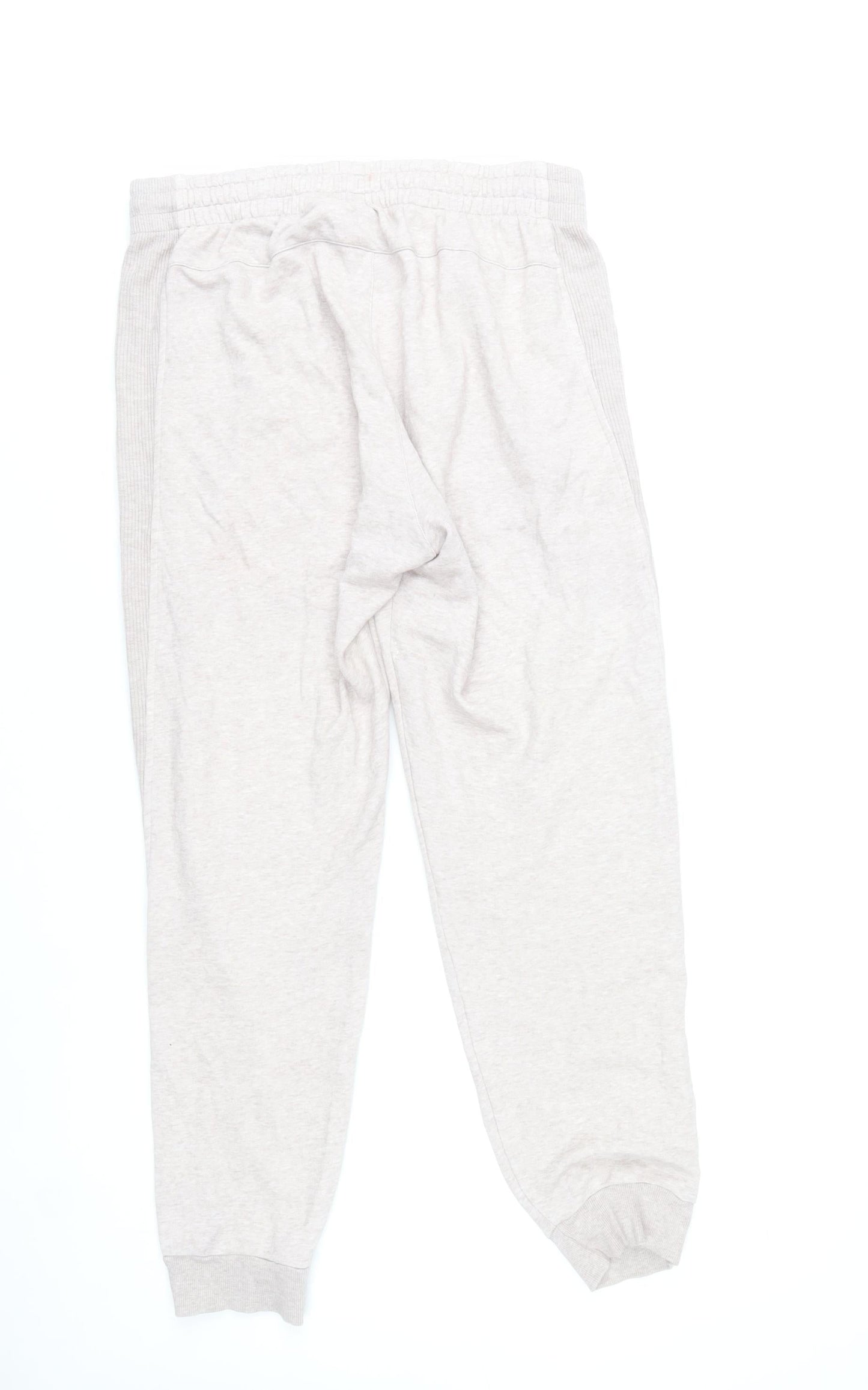 Adidas Men Grey L Sweatpants Tapered Fit Elastic Waist Pockets