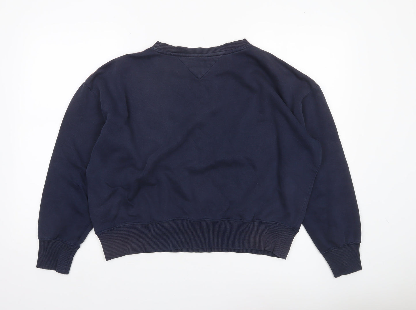 Tommy Jeans Womens Blue Pullover Sweatshirt M Logo Crew Neck