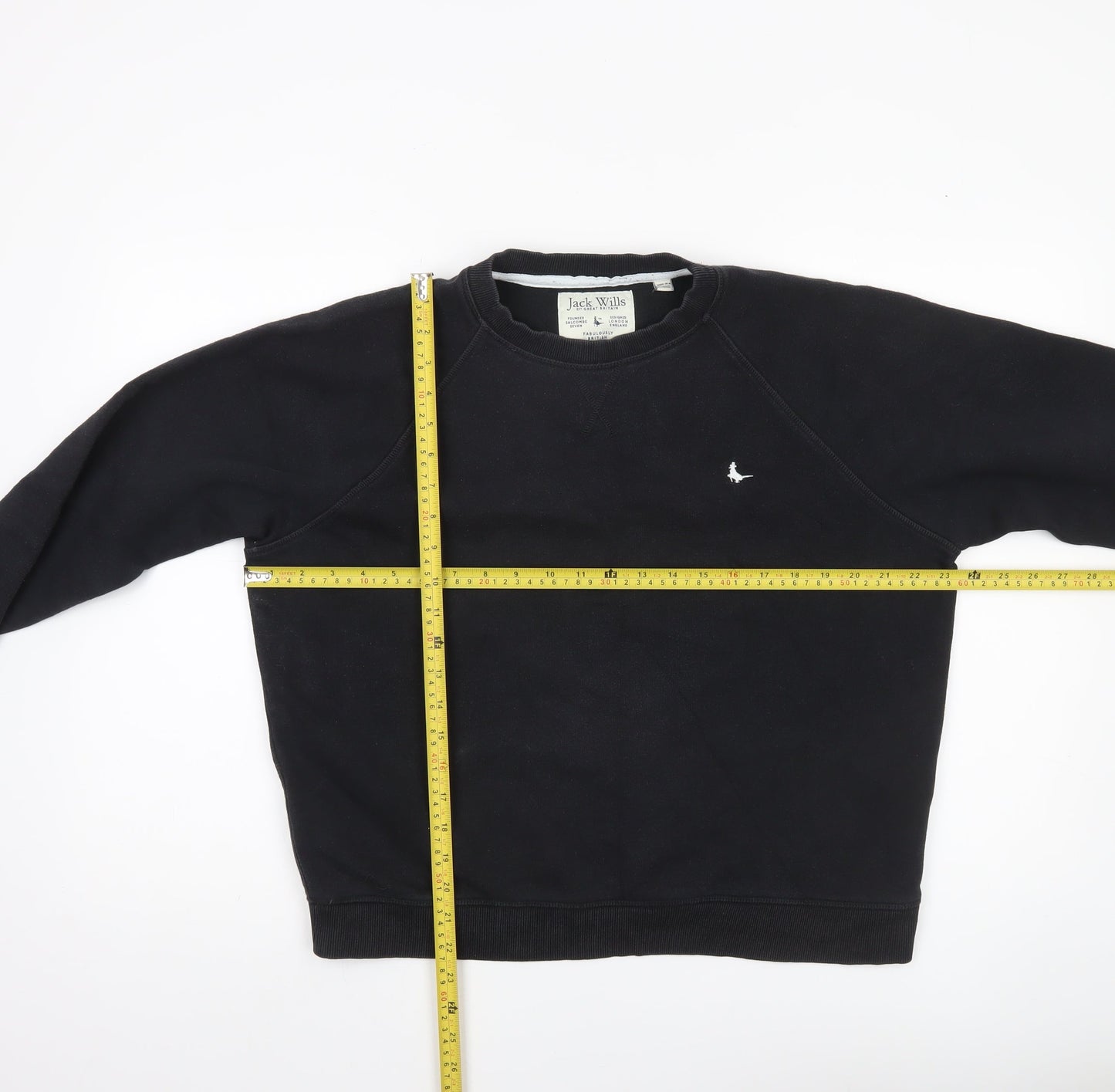 Jack Wills Women's Black Size 14 Crew Neck Cotton Sweatshirt