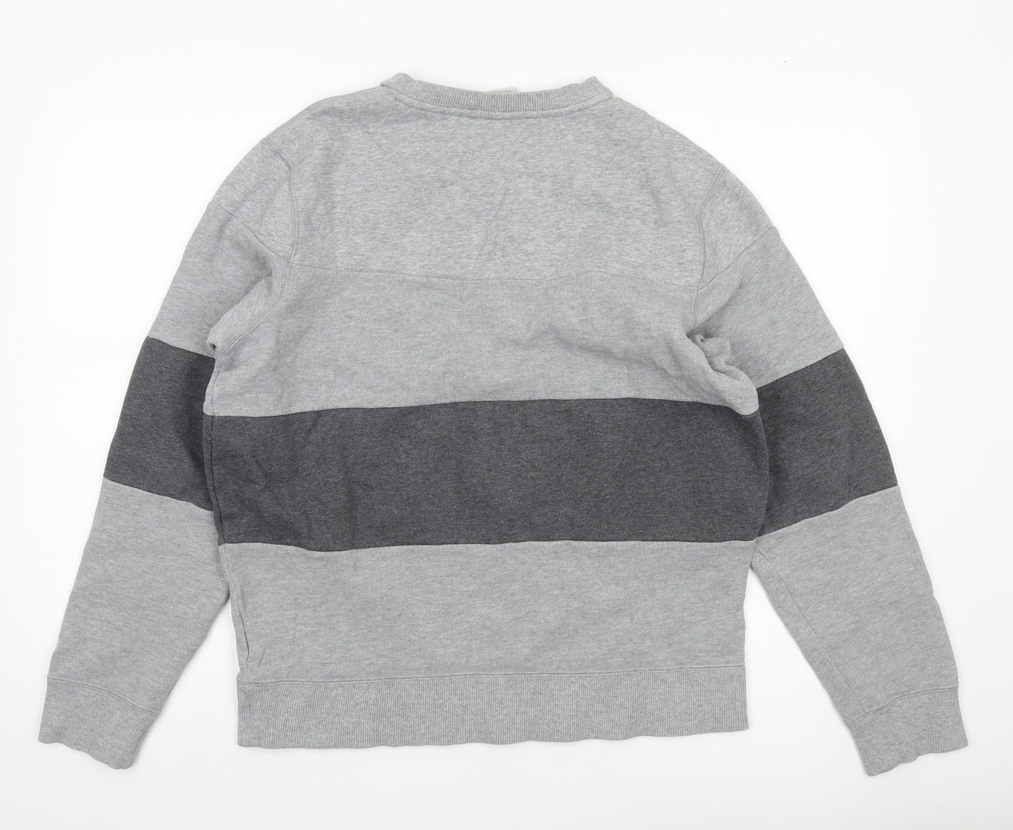Nike Men’s Grey Stripe Pullover Sweatshirt Size L Logo Sportswear
