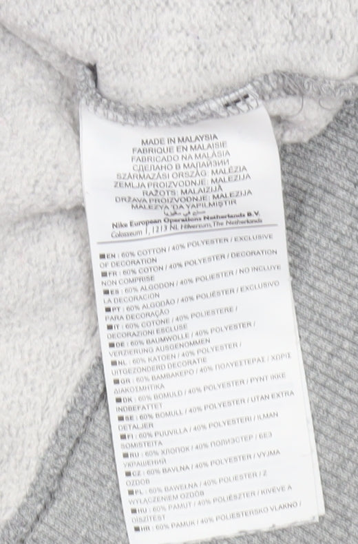 Nike Men’s Grey Stripe Pullover Sweatshirt Size L Logo Sportswear