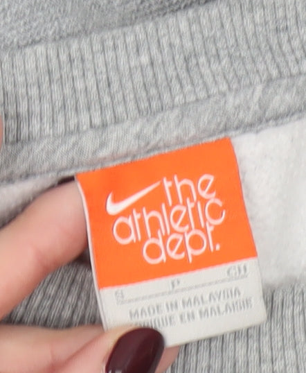 Nike Men’s Grey Stripe Pullover Sweatshirt Size L Logo Sportswear