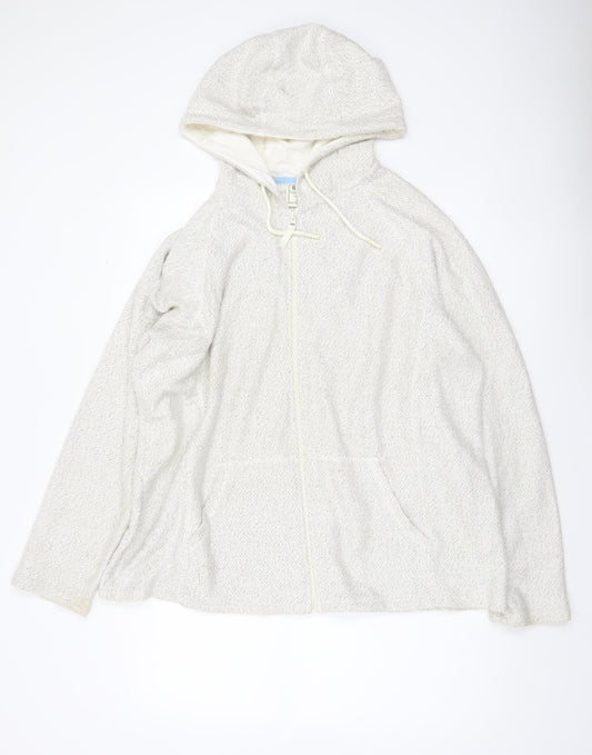 Mountain Warehouse Women’s Ivory Zip Hoodie Size 22 Cotton Blend