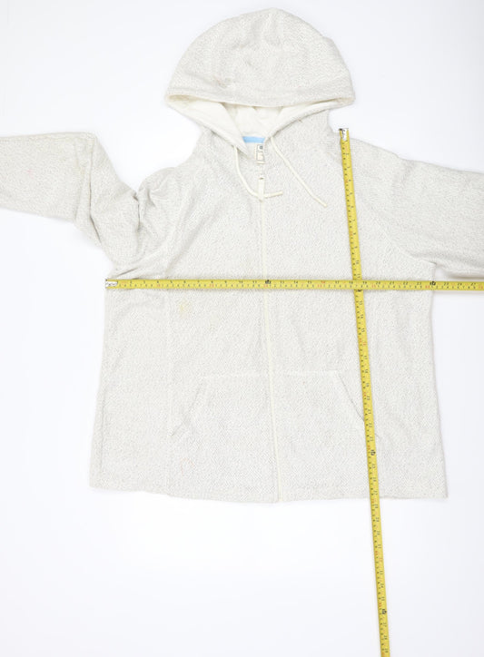 Mountain Warehouse Women’s Ivory Zip Hoodie Size 22 Cotton Blend