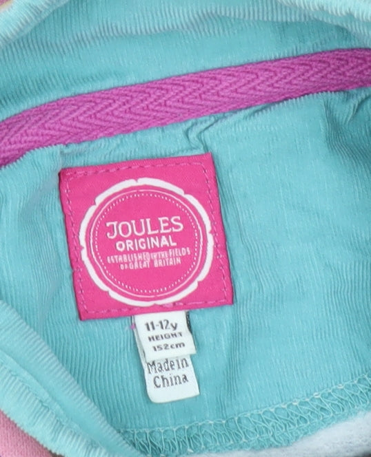 Joules Girls Multicoloured Striped Henley Sweatshirt Age 11-12 Years