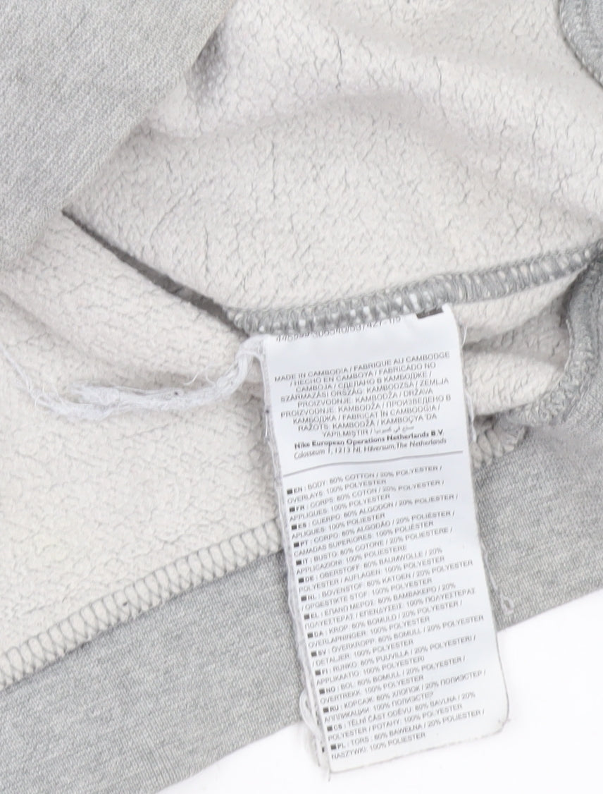 Nike Men’s Grey Full Zip Hoodie Size L Fleece Hooded Sweatshirt