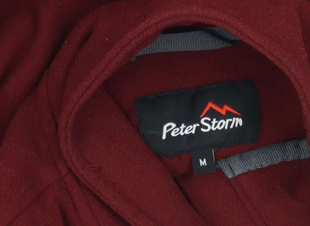 Peter Storm Men’s Red Fleece Sweatshirt M 1/4 Zip Pullover Hiking