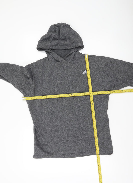 Adidas Womens Grey Pullover Hoodie M 12-14 Regular Fit Sportswear