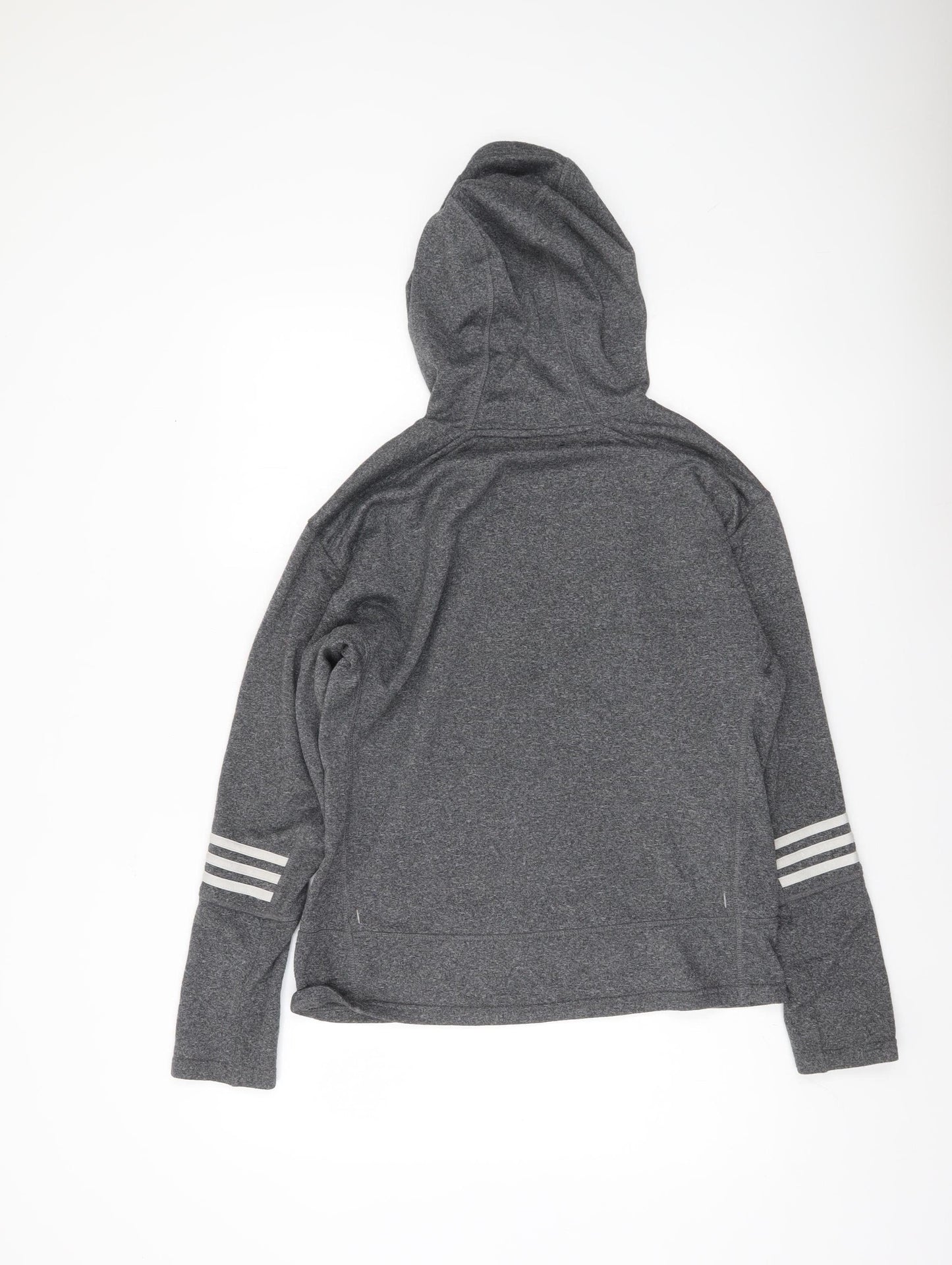 Adidas Womens Grey Pullover Hoodie M 12-14 Regular Fit Sportswear