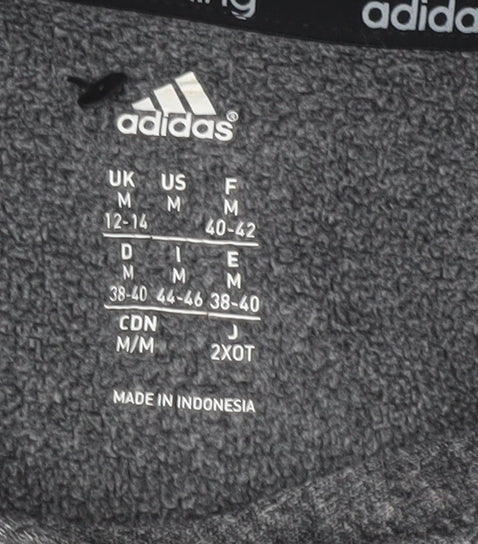 Adidas Womens Grey Pullover Hoodie M 12-14 Regular Fit Sportswear