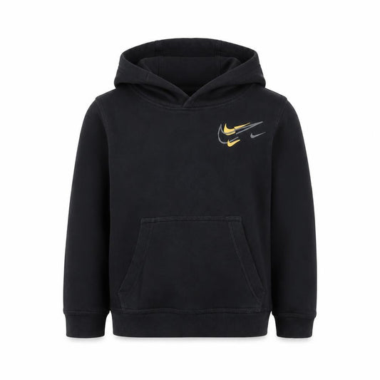 Nike Boys Black Pullover Hoodie XS 7 Years Logo Sports Hooded Sweatshirt