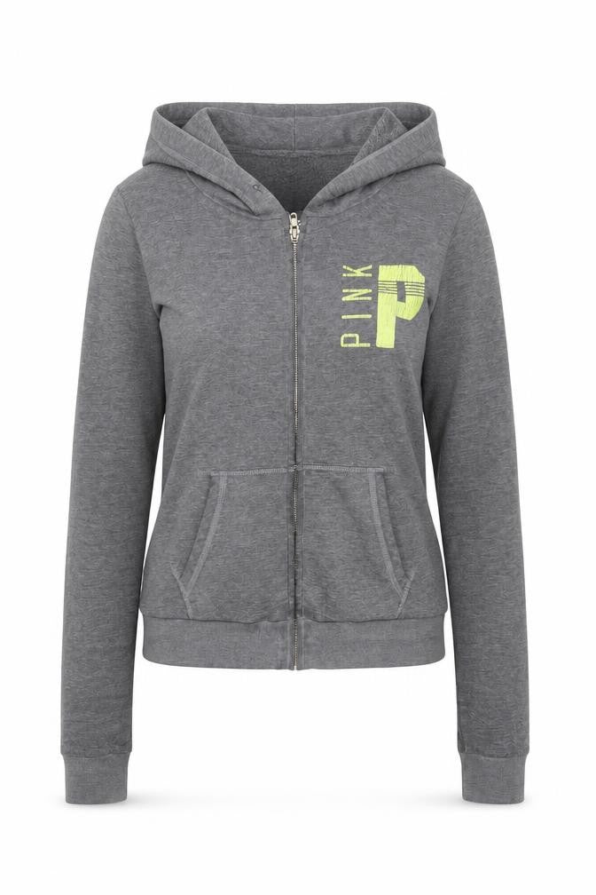 Victoria's Secret PINK Women's Grey Full Zip Hoodie Size S