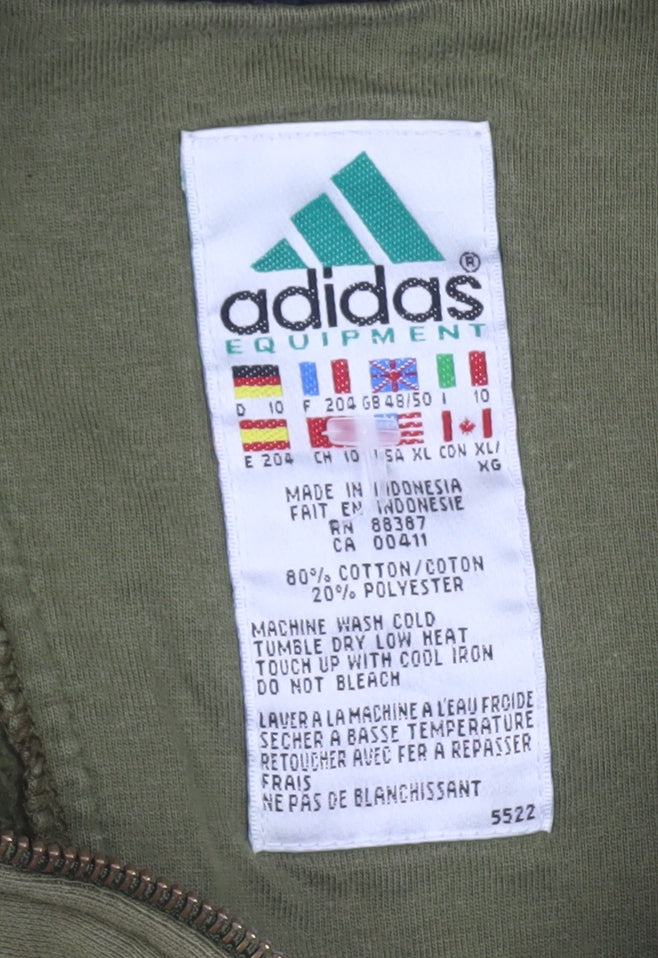 Adidas Men’s Green XL 1/4 Zip Sweatshirt Mock Neck Vintage 90s Sports