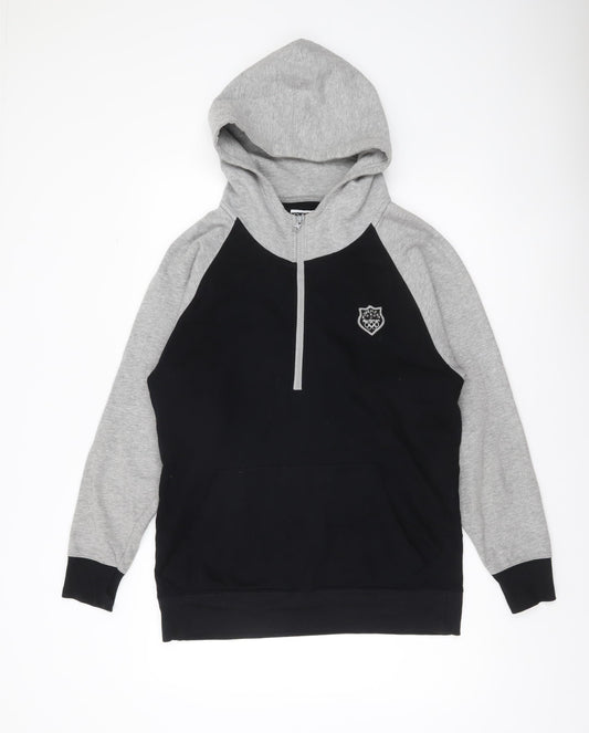 Richman Utility Men’s Black Grey Cotton Pullover Hoodie L Logo