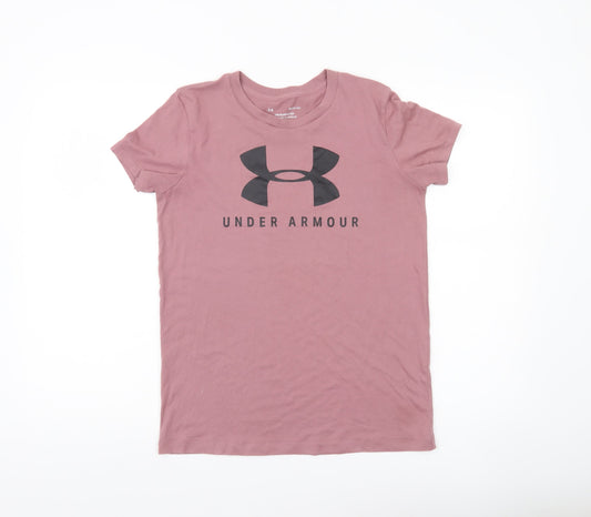Under Armour Men’s Pink Small Classic Logo Sports T-Shirt