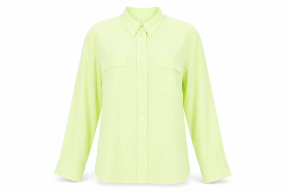 Bianca Womens Green Size 10 Button-Up Shirt Long Sleeve Work Blouse